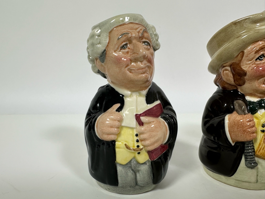 Vintage 1983 Royal Doulton Small Character Mugs From The Doultonville Collection: Mr. Litigate (The Lawyer) D6699, Mr. Furrow (The Farmer) D6701, Mr. Tonsil (The Town Crier) D6713 & Rev. Cassock (The Clergyman) Small Made In England 4H [Photo 3]