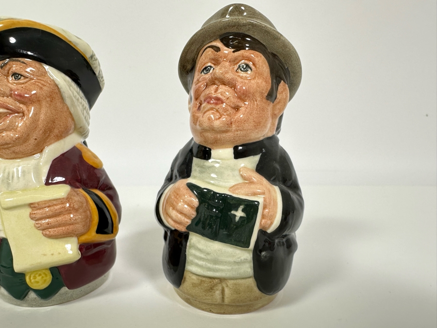 Vintage 1983 Royal Doulton Small Character Mugs From The Doultonville Collection: Mr. Litigate (The Lawyer) D6699, Mr. Furrow (The Farmer) D6701, Mr. Tonsil (The Town Crier) D6713 & Rev. Cassock (The Clergyman) Small Made In England 4H [Photo 6]