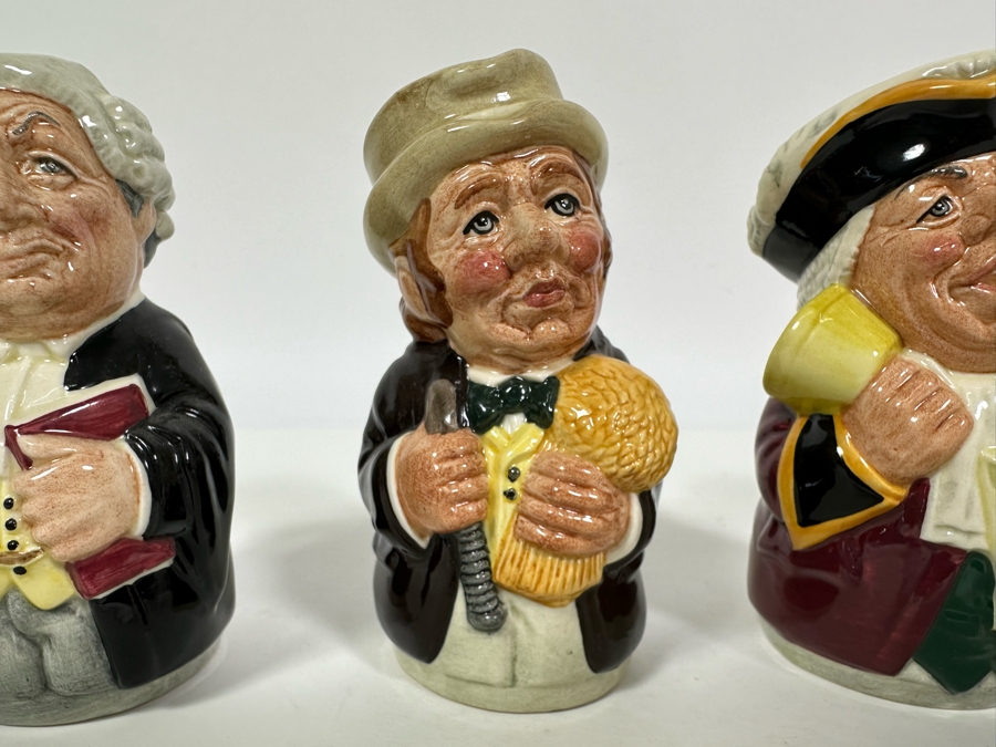 Vintage 1983 Royal Doulton Small Character Mugs From The Doultonville Collection: Mr. Litigate (The Lawyer) D6699, Mr. Furrow (The Farmer) D6701, Mr. Tonsil (The Town Crier) D6713 & Rev. Cassock (The Clergyman) Small Made In England 4H [Photo 4]