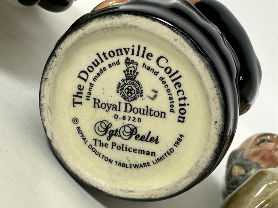 Vintage 1984 Royal Doulton Small Character Mugs From The Doultonville Collection: Capt. Salt (The Sea Captain) D6721, Sgt. Peeler (The Policeman) D6720, Dr. Pulse (The Physician) D6723 & Albert Sagger The Potter (Collectors Club) D6745 1985 4H [Photo 11]
