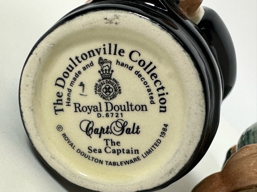 Vintage 1984 Royal Doulton Small Character Mugs From The Doultonville Collection: Capt. Salt (The Sea Captain) D6721, Sgt. Peeler (The Policeman) D6720, Dr. Pulse (The Physician) D6723 & Albert Sagger The Potter (Collectors Club) D6745 1985 4H [Photo 10]
