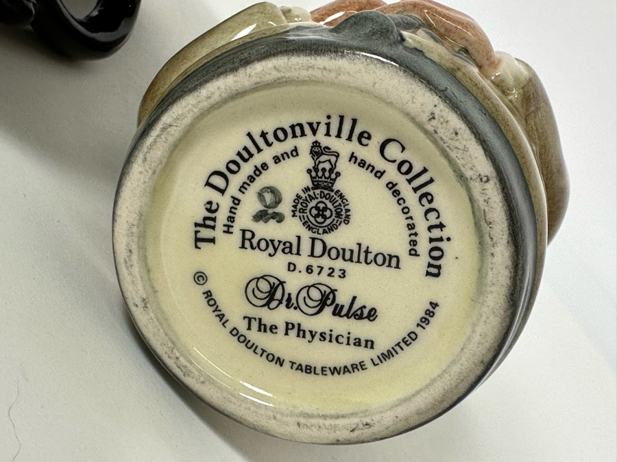 Vintage 1984 Royal Doulton Small Character Mugs From The Doultonville Collection: Capt. Salt (The Sea Captain) D6721, Sgt. Peeler (The Policeman) D6720, Dr. Pulse (The Physician) D6723 & Albert Sagger The Potter (Collectors Club) D6745 1985 4H [Photo 12]