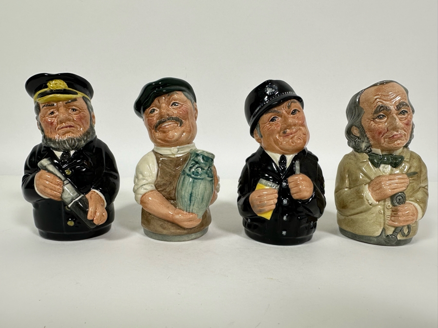 Vintage 1984 Royal Doulton Small Character Mugs From The Doultonville Collection: Capt. Salt (The Sea Captain) D6721, Sgt. Peeler (The Policeman) D6720, Dr. Pulse (The Physician) D6723 & Albert Sagger The Potter (Collectors Club) D6745 1985 4H [Photo 2]