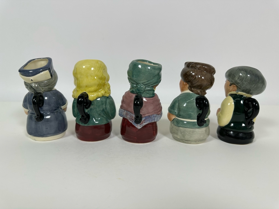 Vintage 1983 Royal Doulton Small Character Mugs From The Doultonville Collection: The Nurse D6700, The Barmaid D6716, The Clairvoyant D6714, The Librarian D6715 & The Schoolmistress D6722 1984 Made In England 4H [Photo 8]