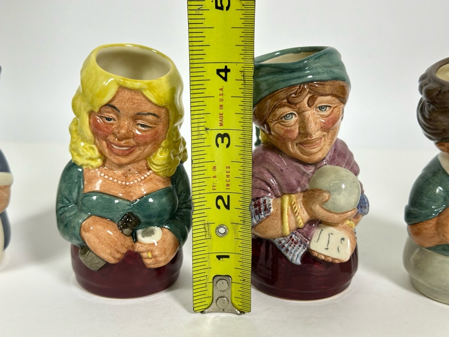 Vintage 1983 Royal Doulton Small Character Mugs From The Doultonville Collection: The Nurse D6700, The Barmaid D6716, The Clairvoyant D6714, The Librarian D6715 & The Schoolmistress D6722 1984 Made In England 4H [Photo 15]