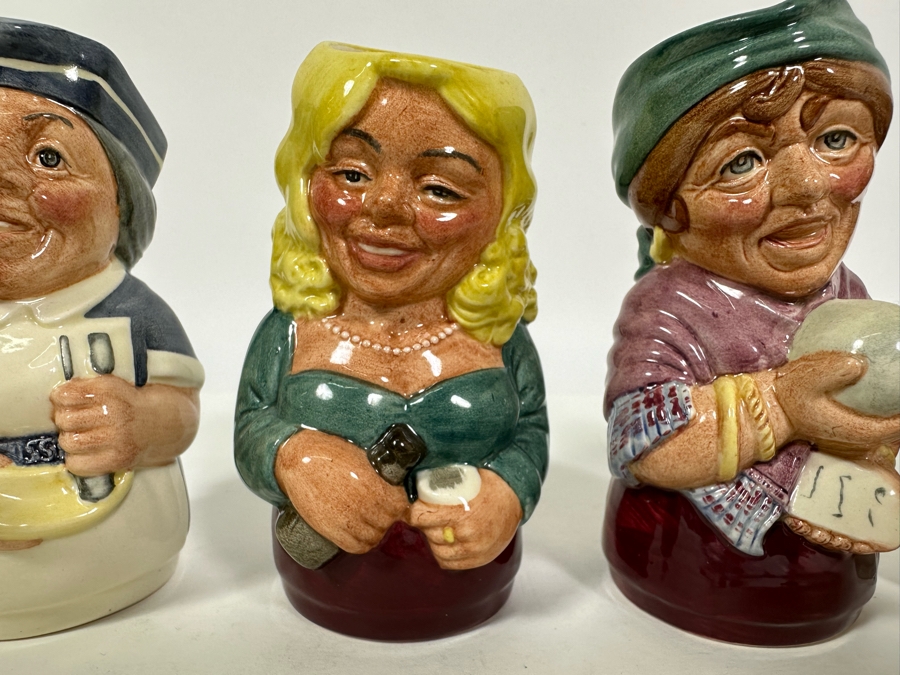 Vintage 1983 Royal Doulton Small Character Mugs From The Doultonville Collection: The Nurse D6700, The Barmaid D6716, The Clairvoyant D6714, The Librarian D6715 & The Schoolmistress D6722 1984 Made In England 4H [Photo 6]