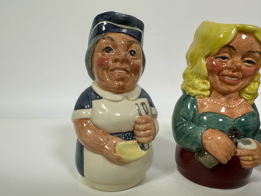 Vintage 1983 Royal Doulton Small Character Mugs From The Doultonville Collection: The Nurse D6700, The Barmaid D6716, The Clairvoyant D6714, The Librarian D6715 & The Schoolmistress D6722 1984 Made In England 4H [Photo 7]