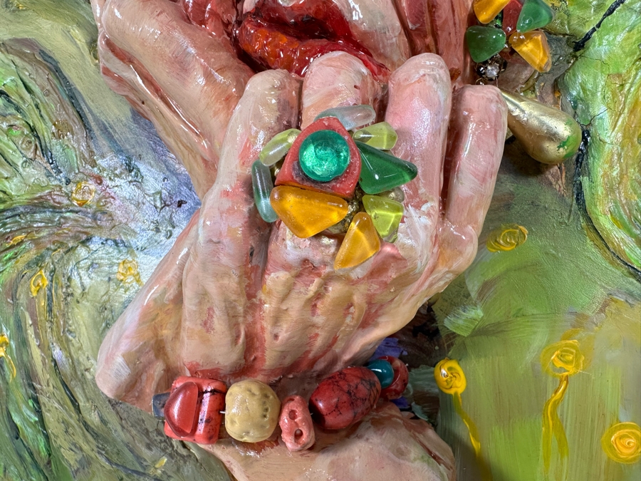 Bonnie Lee Roth (B. 1942, Southern California) Original Mixed-Media 3D Sculpture Mounted On Painted Board With Brilliant Colors 16W X 20H X 7D [Photo 12]