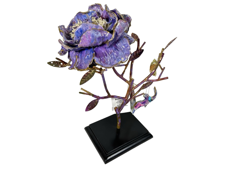 Bonnie Lee Roth (B. 1942, Southern California) Original Purple Magnolia Tree With Heart Sculpture 13H