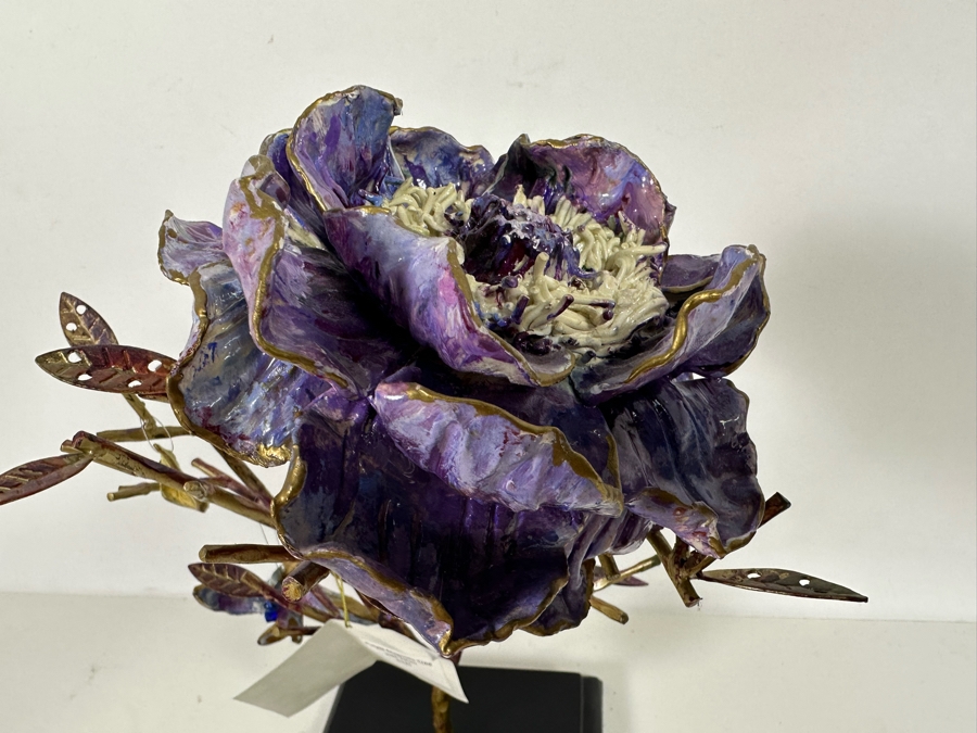 Bonnie Lee Roth (B. 1942, Southern California) Original Purple Magnolia Tree With Heart Sculpture 13H [Photo 13]