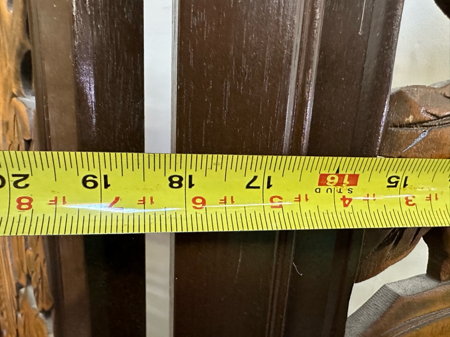 Vintage Wooden 4-Panel Relief Carved Peacock Bird Themed Floor Screen 72'W X 71.5'H [Photo 17]