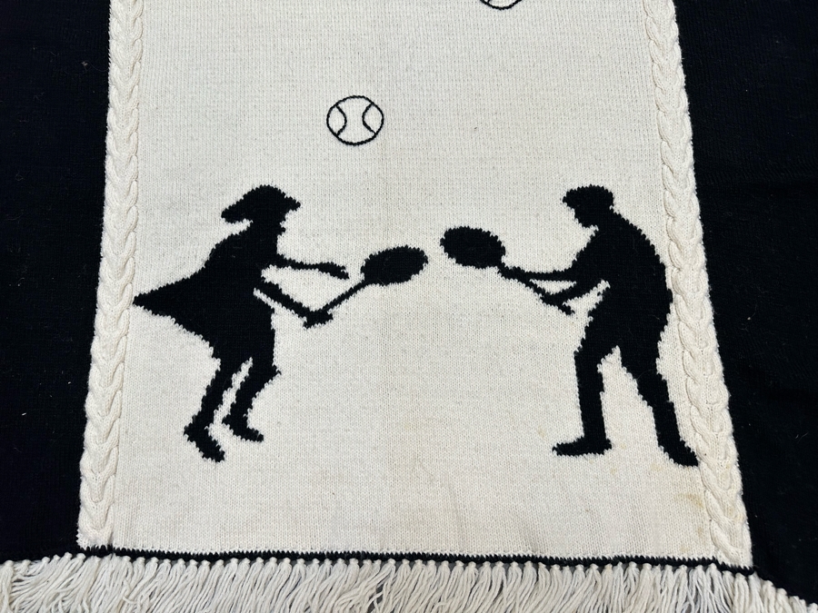Tennis Themed Wool Throw Blanket 58W X 81L [Photo 6]