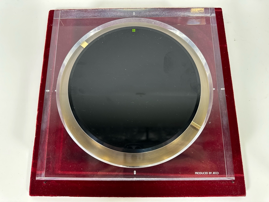 JECO Magnetic Table Clock With Magnetic Second Hand That Spins Ball Around In Acrylic Display Case 12W X 12H X 7.5D [Photo 3]