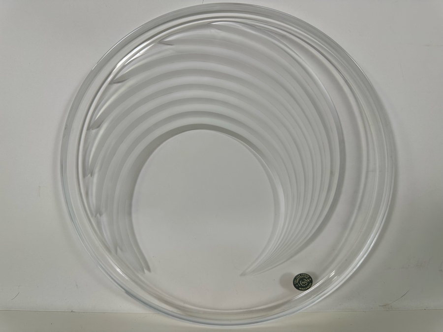 Vintage Lenox Glass 'The Windswept Collection' Platter With Box Made In Japan 11.5R [Photo 7]