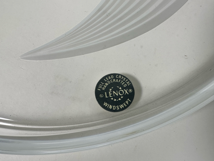 Vintage Lenox Glass 'The Windswept Collection' Platter With Box Made In Japan 11.5R [Photo 4]