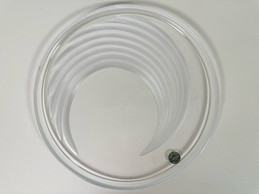 Vintage Lenox Glass 'The Windswept Collection' Platter With Box Made In Japan 11.5R [Photo 3]