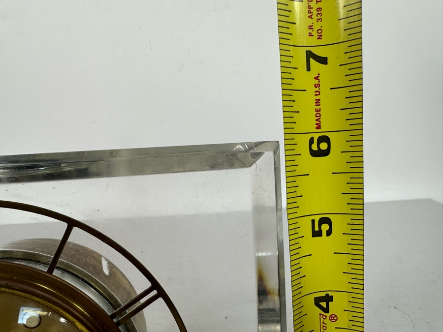 Vintage Lucite And Brass Desk Clock By Salem Working 7.5W X 6H X 3D [Photo 11]