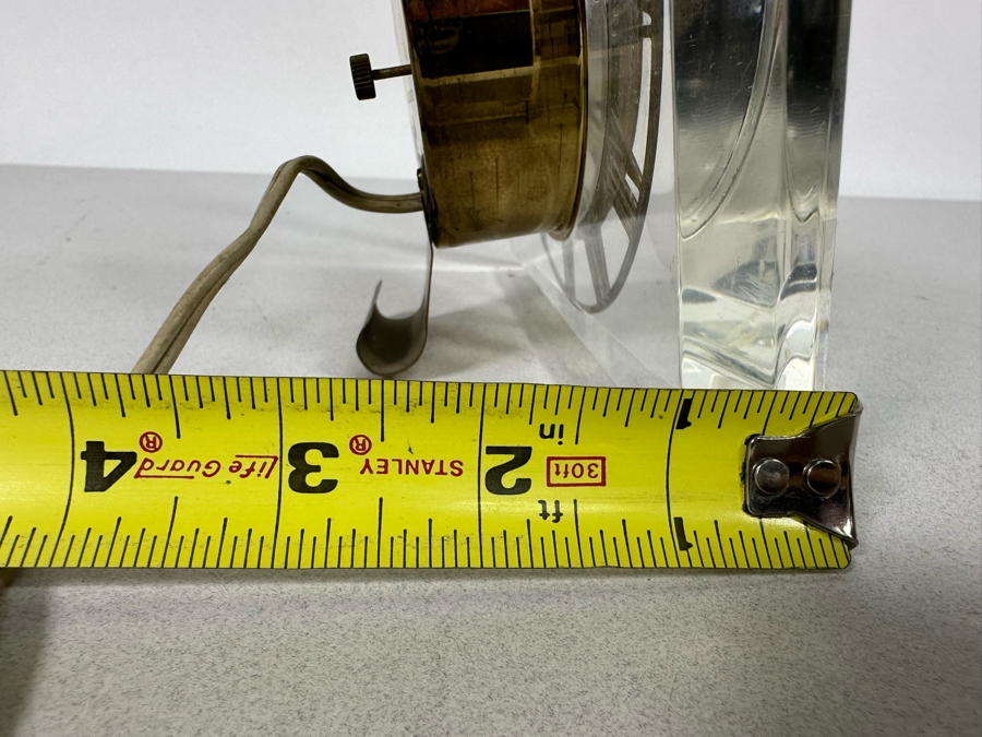 Vintage Lucite And Brass Desk Clock By Salem Working 7.5W X 6H X 3D [Photo 12]