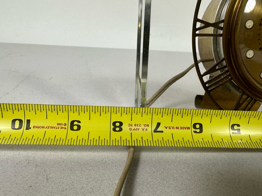 Vintage Lucite And Brass Desk Clock By Salem Working 7.5W X 6H X 3D [Photo 10]