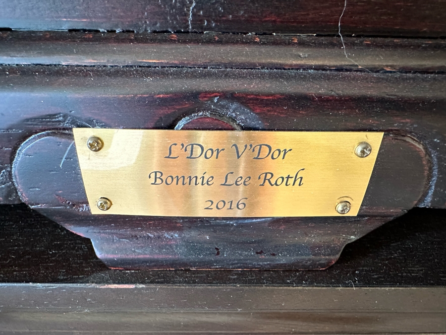 Impressive Large Scale Sculpture Featuring Mother With Son And Daughter On Large Wooden Stand Titled 'L'Dor V'Dor' Signed By Branah Layah And Bonnie Lee Roth - Was Formerly Displayed In A Museum 26.5W X 17.5D X 30H [Photo 4]