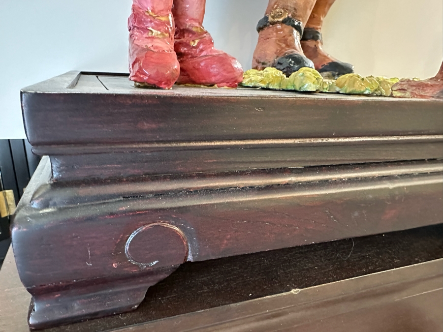 Impressive Large Scale Sculpture Featuring Mother With Son And Daughter On Large Wooden Stand Titled 'L'Dor V'Dor' Signed By Branah Layah And Bonnie Lee Roth - Was Formerly Displayed In A Museum 26.5W X 17.5D X 30H [Photo 5]