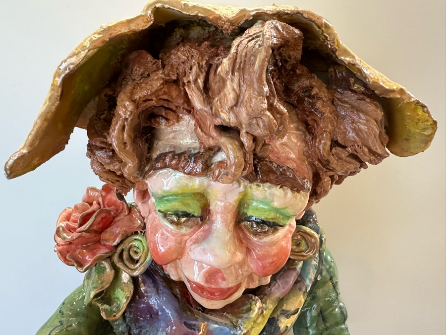 Impressive Large Scale Sculpture Featuring Mother With Son And Daughter On Large Wooden Stand Titled 'L'Dor V'Dor' Signed By Branah Layah And Bonnie Lee Roth - Was Formerly Displayed In A Museum 26.5W X 17.5D X 30H [Photo 10]