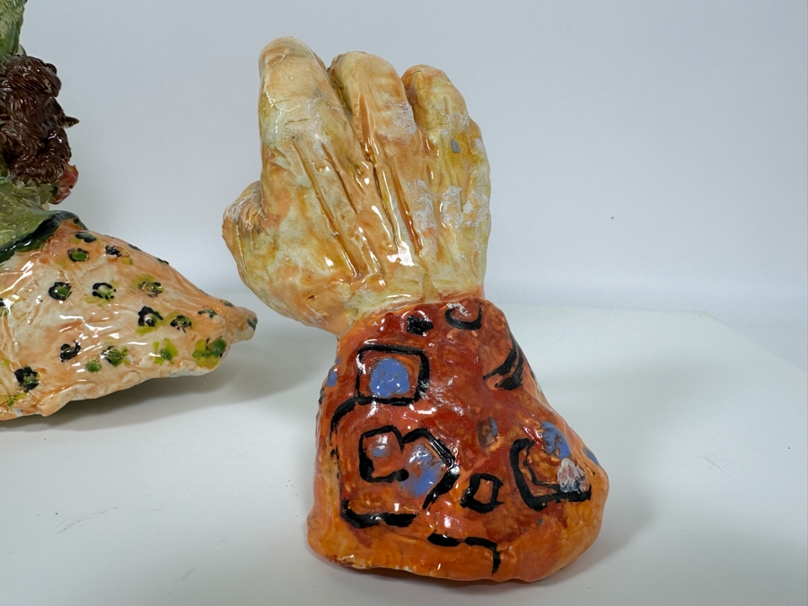 Bonnie Lee Roth (B. 1942, Southern California) Original Two-Piece Cheerful Bust & Hand Sculpture 14W X 12H [Photo 12]