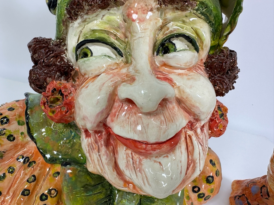 Bonnie Lee Roth (B. 1942, Southern California) Original Two-Piece Cheerful Bust & Hand Sculpture 14W X 12H [Photo 6]