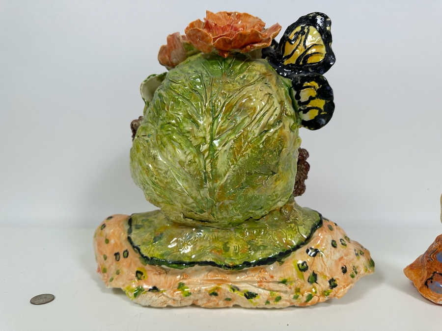 Bonnie Lee Roth (B. 1942, Southern California) Original Two-Piece Cheerful Bust & Hand Sculpture 14W X 12H [Photo 9]