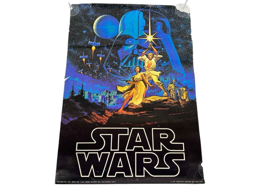 Vintage 1977 Star Wars Hildebrandt Artwork Poster By Image Factory Inc. Hollywood CA 20 X 28 Note Corner And Side Tears In Photos