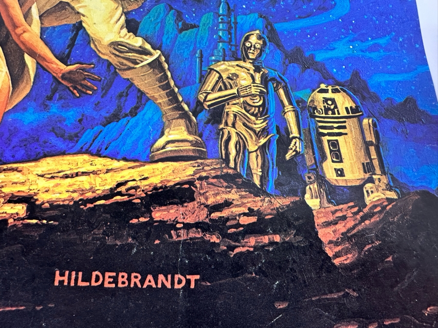 Vintage 1977 Star Wars Hildebrandt Artwork Poster By Image Factory Inc. Hollywood CA 20 X 28 Note Corner And Side Tears In Photos [Photo 13]
