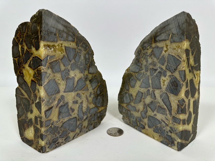 Polished Geode Septarian Bookends 5W X 5D X 6H [Photo 4]