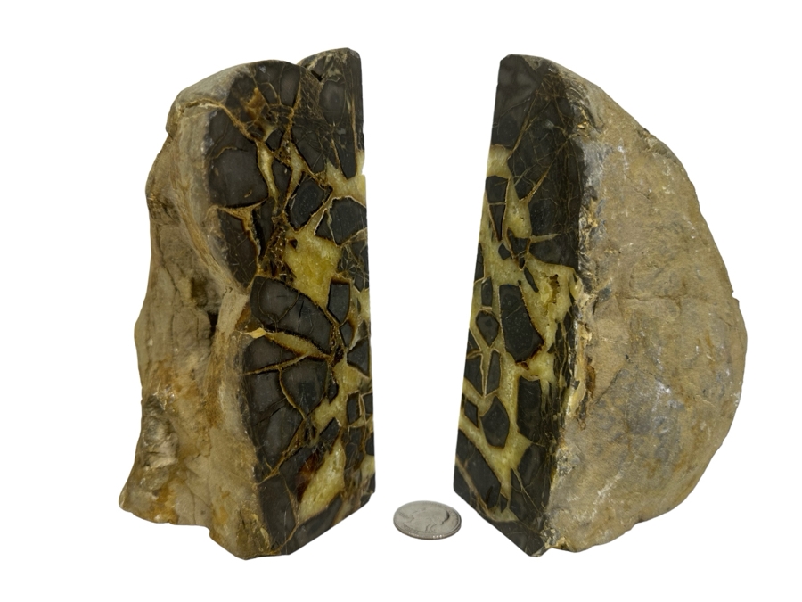 Polished Geode Septarian Bookends 5W X 5D X 6H [Photo 2]
