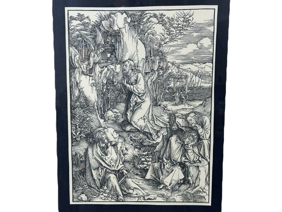 After Albrecht Durer 'Christ On The Mount Of Olives' Print 13 X 17 In Gold Frame 32 X 38