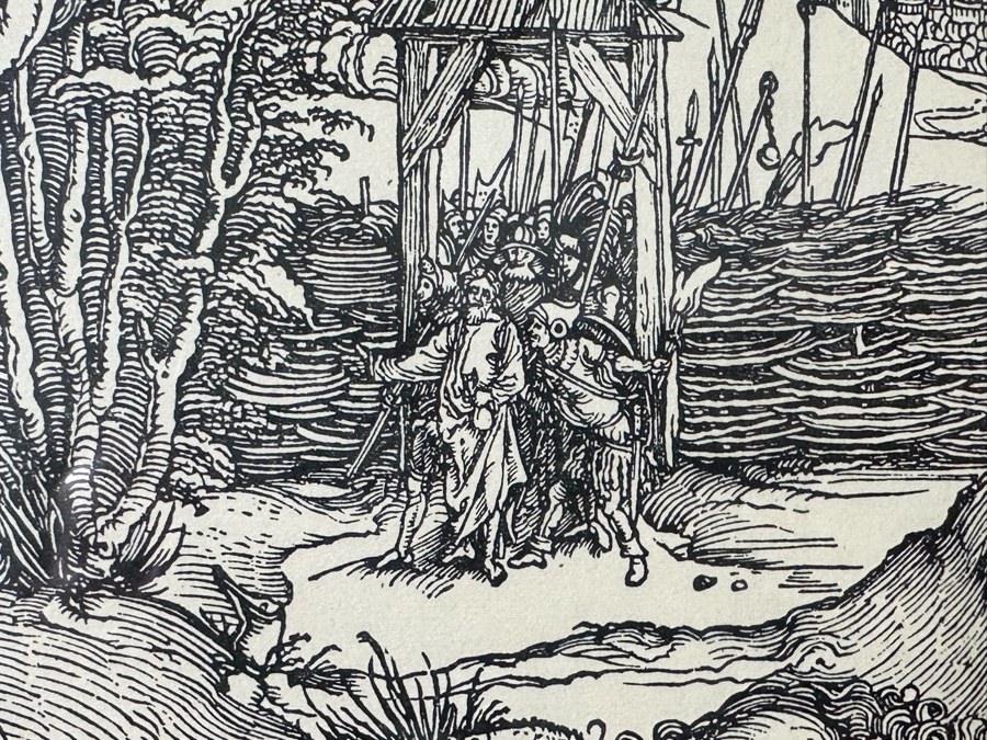 After Albrecht Durer 'Christ On The Mount Of Olives' Print 13 X 17 In Gold Frame 32 X 38 [Photo 14]
