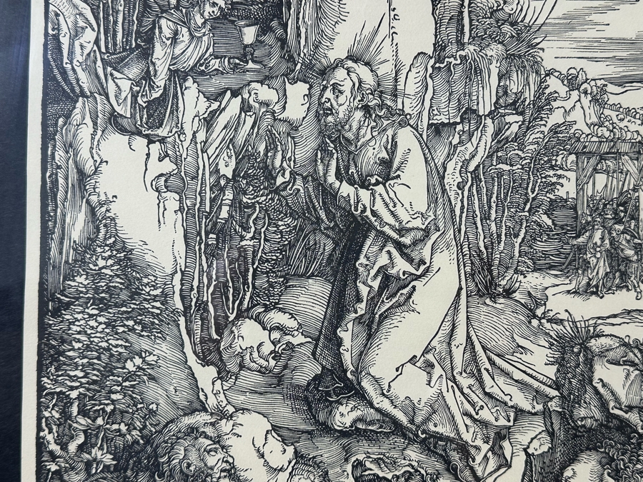 After Albrecht Durer 'Christ On The Mount Of Olives' Print 13 X 17 In Gold Frame 32 X 38 [Photo 15]