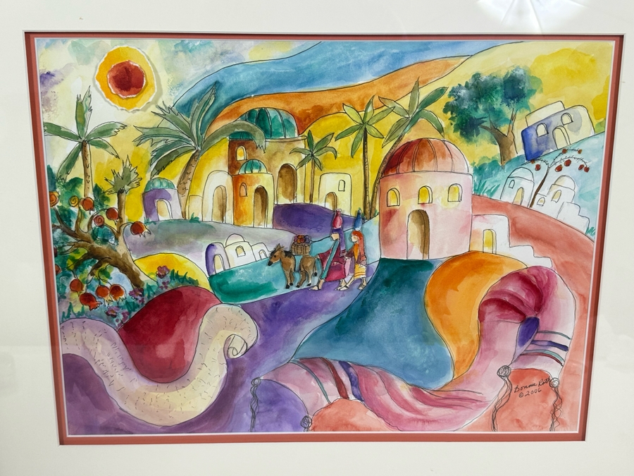 Bonnie Lee Roth (B. 1942, Southern California) Original Mixed-Media Watercolor Painting On Paper 20 X 15 Framed 29 X 24 [Photo 9]