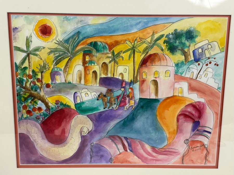Bonnie Lee Roth (B. 1942, Southern California) Original Mixed-Media Watercolor Painting On Paper 20 X 15 Framed 29 X 24 [Photo 5]