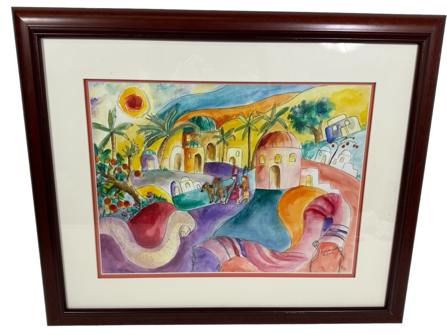 Bonnie Lee Roth (B. 1942, Southern California) Original Mixed-Media Watercolor Painting On Paper 20 X 15 Framed 29 X 24 [Photo 2]