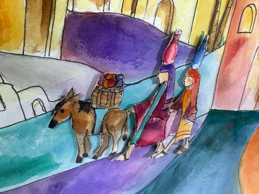 Bonnie Lee Roth (B. 1942, Southern California) Original Mixed-Media Watercolor Painting On Paper 20 X 15 Framed 29 X 24 [Photo 7]