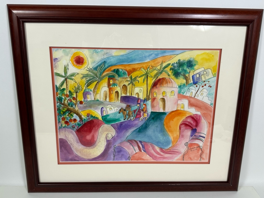 Bonnie Lee Roth (B. 1942, Southern California) Original Mixed-Media Watercolor Painting On Paper 20 X 15 Framed 29 X 24 [Photo 3]