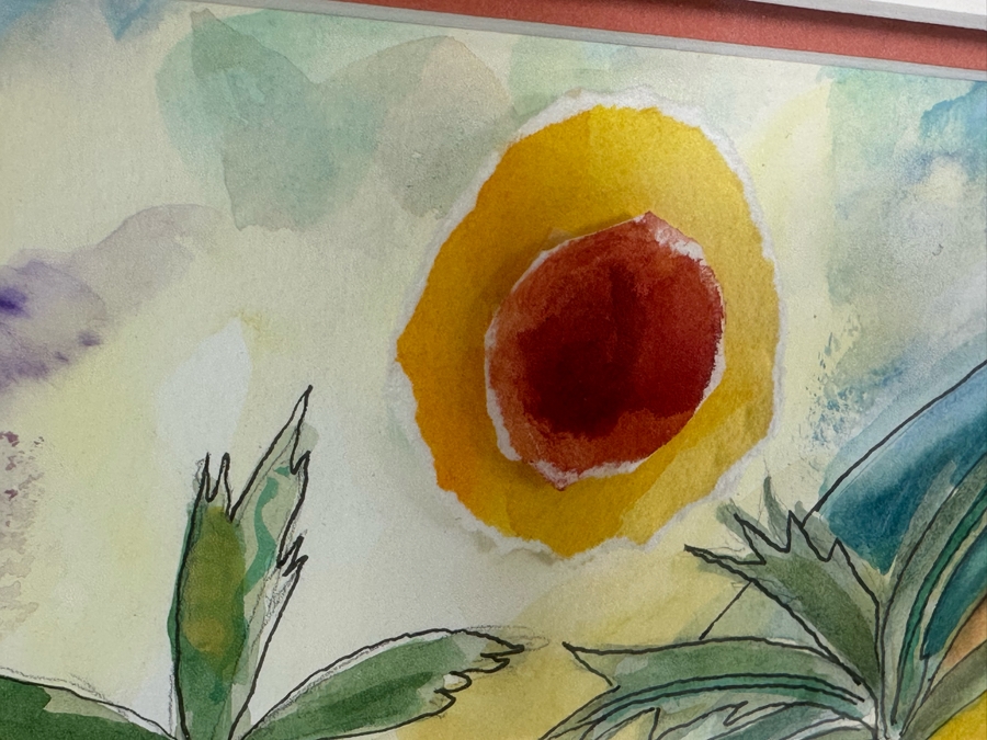 Bonnie Lee Roth (B. 1942, Southern California) Original Mixed-Media Watercolor Painting On Paper 20 X 15 Framed 29 X 24 [Photo 6]