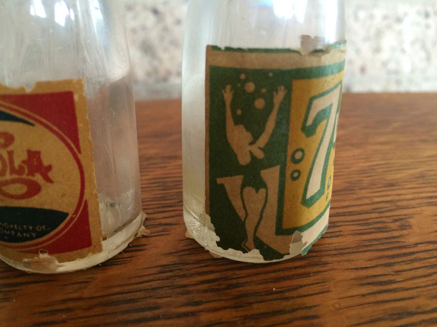 Set of 3 Vintage Soda Pop Miniature Bottles - Coca-Cola, Pepsi-Cola, 7up [Photo 6]