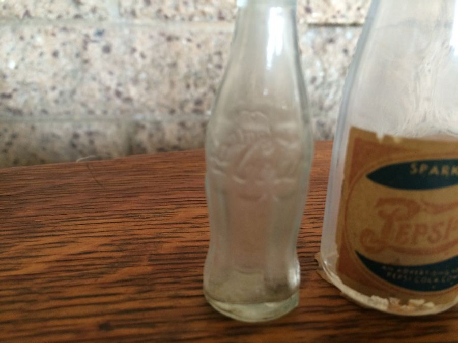 Set of 3 Vintage Soda Pop Miniature Bottles - Coca-Cola, Pepsi-Cola, 7up [Photo 3]