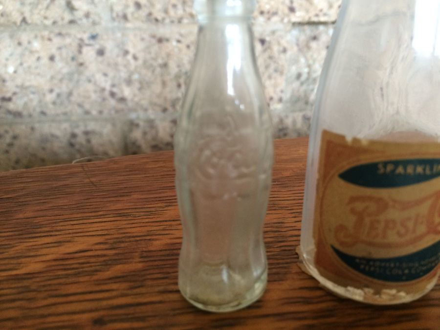 Set of 3 Vintage Soda Pop Miniature Bottles - Coca-Cola, Pepsi-Cola, 7up [Photo 2]