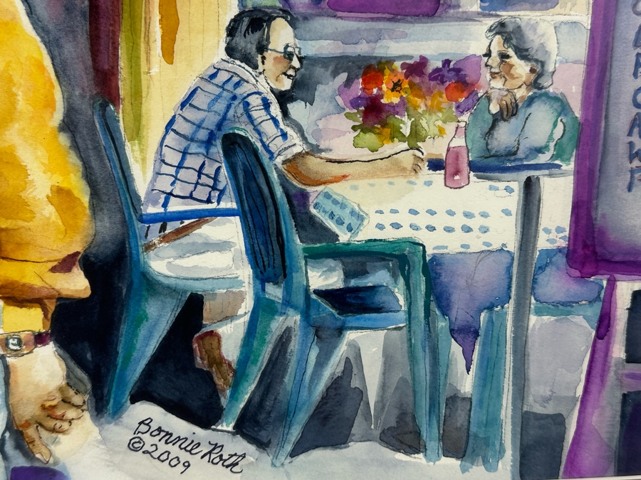 Bonnie Lee Roth (B. 1942, Southern California) Original Watercolor Painting On Paper 24 X 18 Framed In Nice Wooden Frame 35 X 29 [Photo 9]