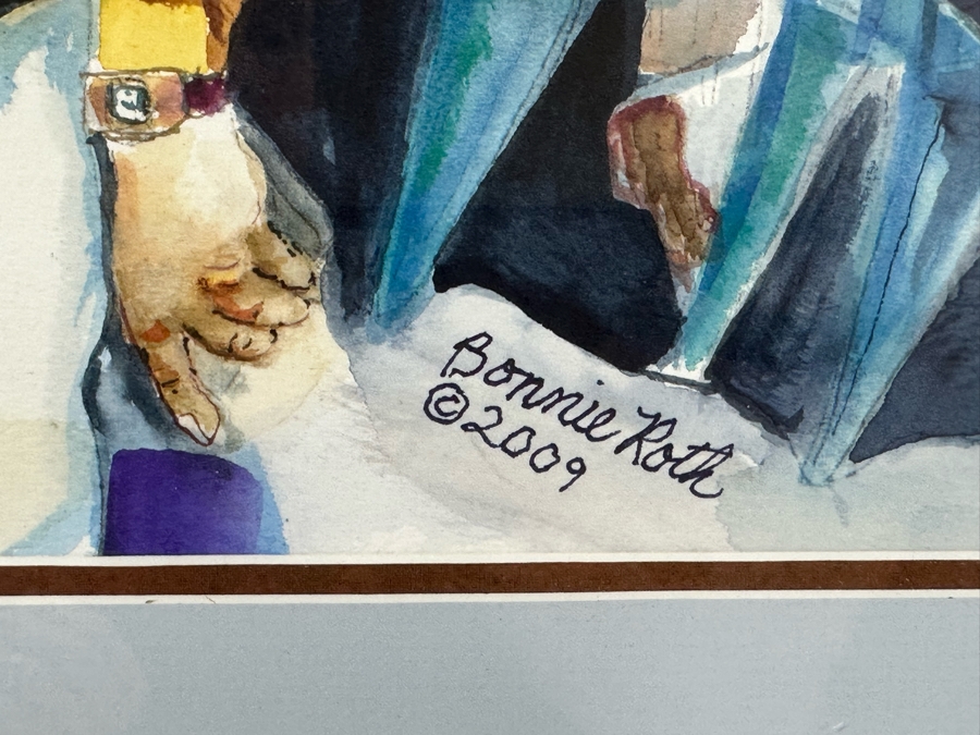 Bonnie Lee Roth (B. 1942, Southern California) Original Watercolor Painting On Paper 24 X 18 Framed In Nice Wooden Frame 35 X 29 [Photo 8]