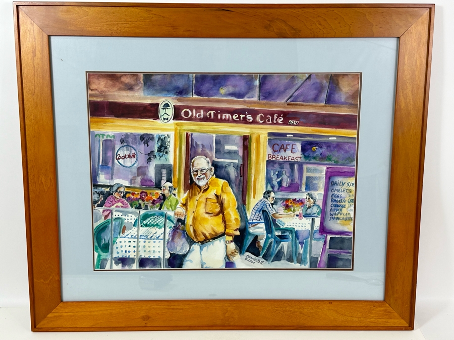 Bonnie Lee Roth (B. 1942, Southern California) Original Watercolor Painting On Paper 24 X 18 Framed In Nice Wooden Frame 35 X 29 [Photo 2]