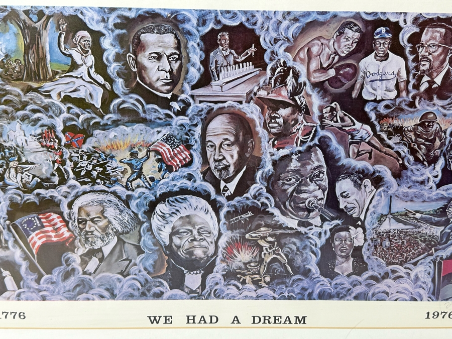 Artist Pencil Signed Print Titled 'We Had A Dream 1776-1976' 24 X 14 Framed 29.5 X 19.5 [Photo 8]