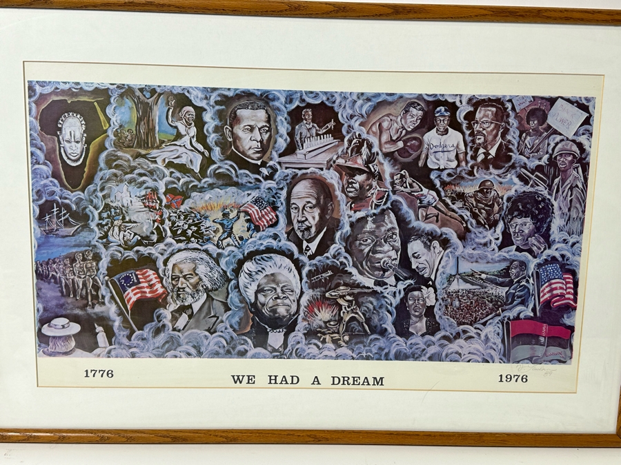 Artist Pencil Signed Print Titled 'We Had A Dream 1776-1976' 24 X 14 Framed 29.5 X 19.5 [Photo 5]